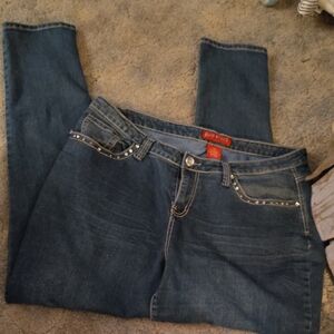 Red Rivet Dark Blue Straight Leg Jeans Size 20W